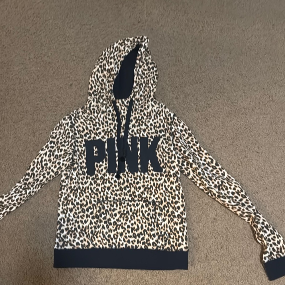 PINK Leopard Print Hoodie